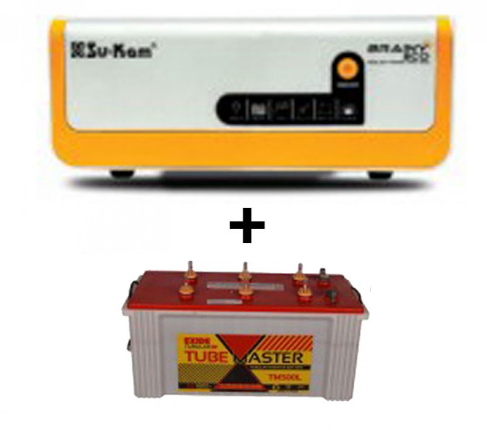 Su-kam Brainy 1100 ECO Solar Home UPS+Exide TubeMaster Tubular TM500L (150Ah)