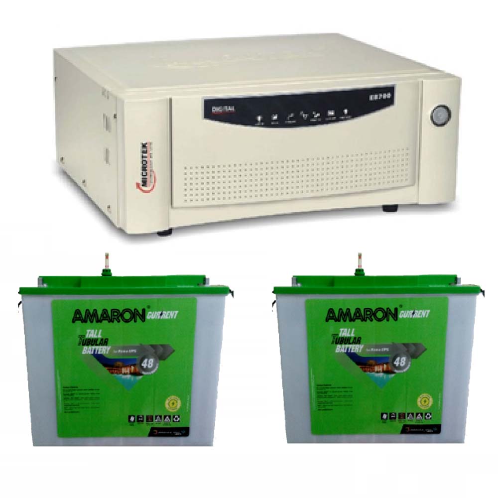 Microtek SEBz 1600VA Pure Sine Wave Inverter + Amaron  