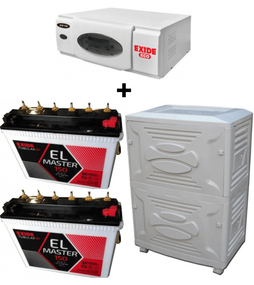  Exide Eco 1500VA Home Ups + Exide ELMaster 150Ah) Battery