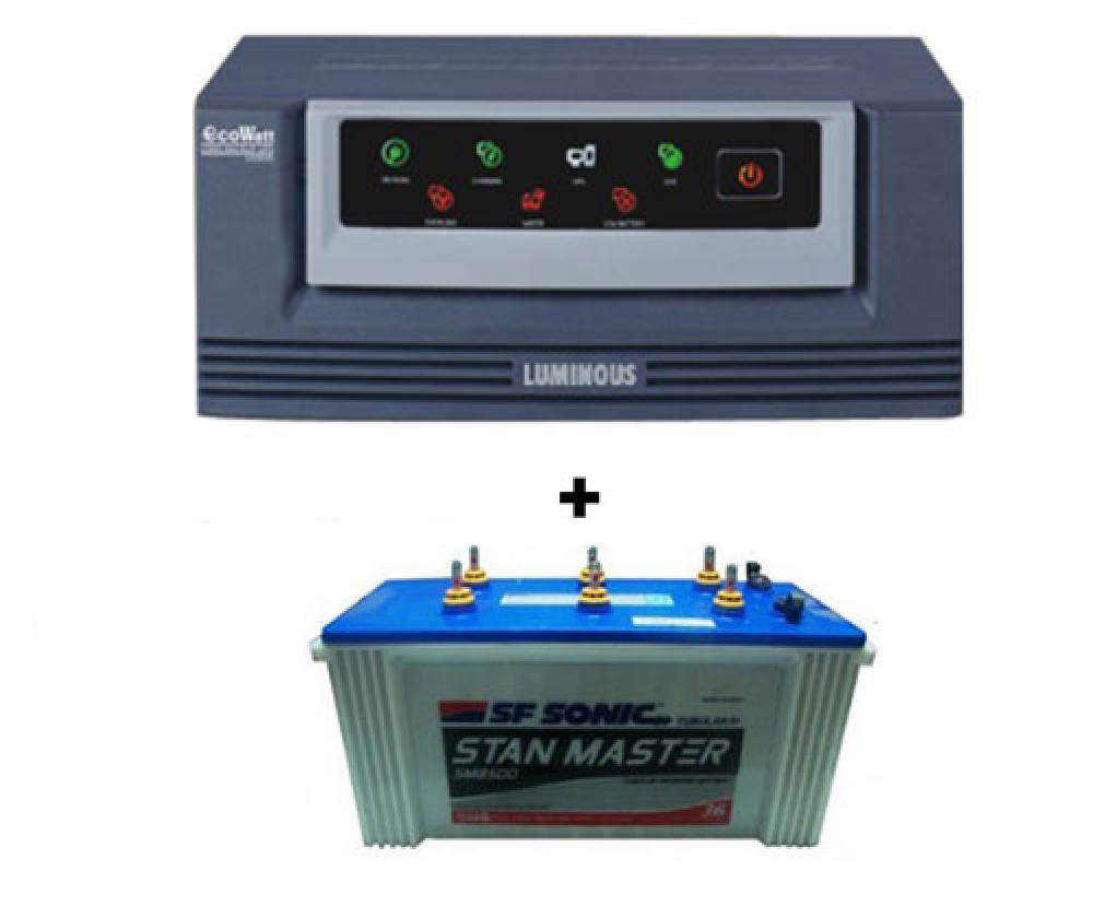Luminous Eco Watt 650 or 665 + Sfsonic (Exide) Stan Master SM8500 (150Ah)