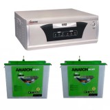 Microtek EB 1600VA Square Wave Inverter & Amaron AAM-CR-CRTT150 150AH Tall Tubular Battery